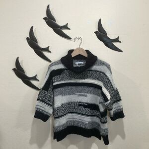 Derek Lam 10 Crosby Mixed Wool Blend Striped Pullover Turtleneck Sweater - M/L